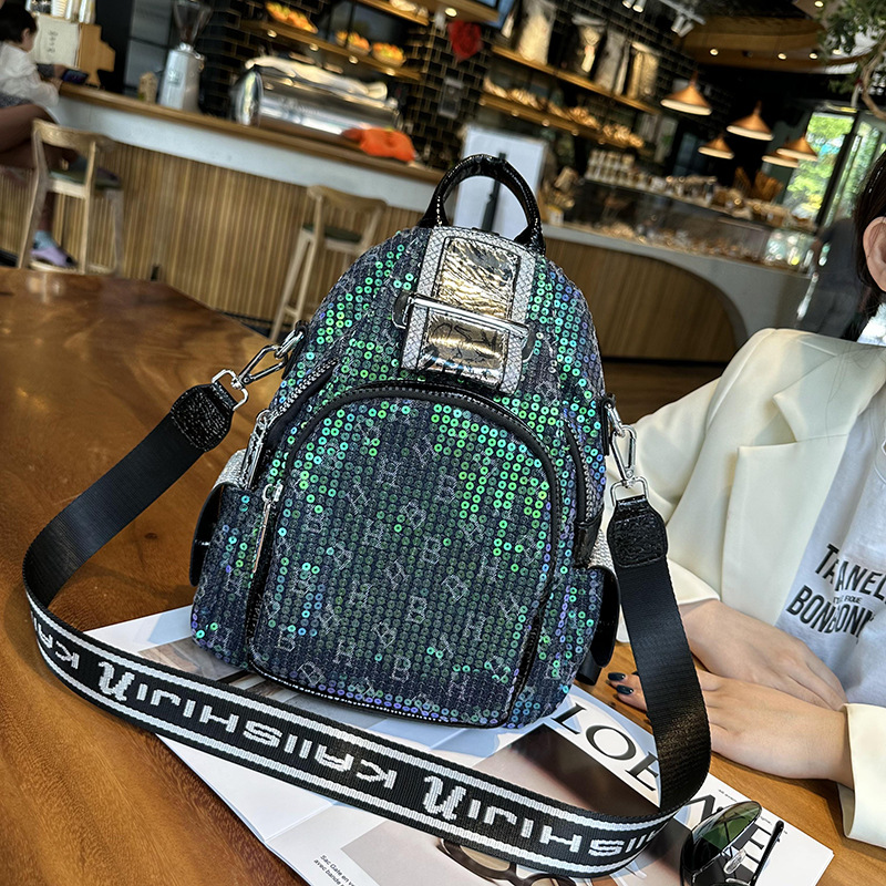 Picture of Western Sequined Fashion Backpack for Women 2025 New Style Versatile Backpack Niche Multi-Purpose Wideband Crossbody Bag Trendy