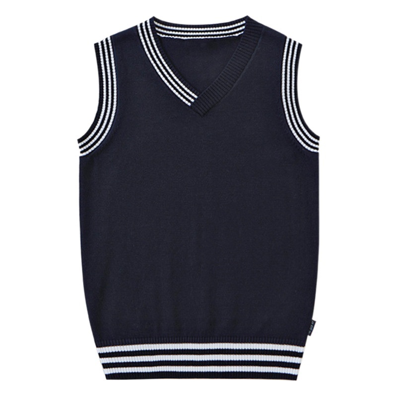 Children's vest 2023 new Korean children's pullover wool vest boys and girls waistcoat college style sweater wholesale
