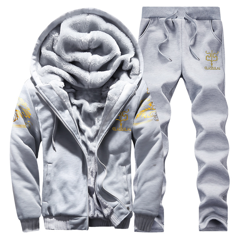 Picture of Cross-border Men's Casual suit Men's Autumn and Winter fleece-lined Warm Cotton Clothes Youth Training Sportswear Baseball Clothes
