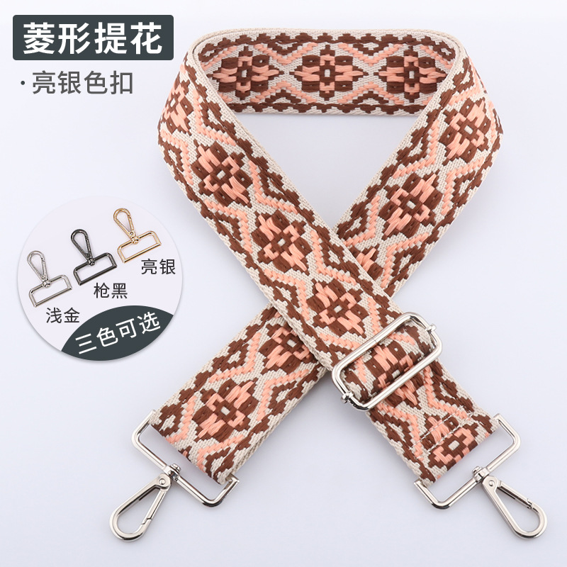 Picture of Cross-Border 5cm Wide Shoulder Strap Bag Strap Crossbody Adjustable Shoulder Strap New Diamond Jacquard Embroider Bag Shoulder Strap in Stock