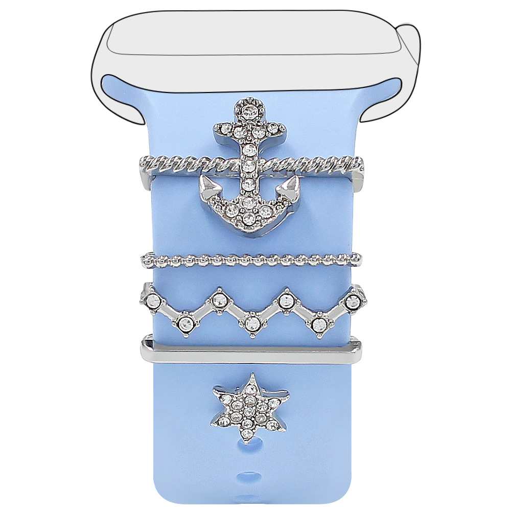 Picture of Applies to Apple Watch Watch Universal Silicone Strap with Diamond Arrow Decoration