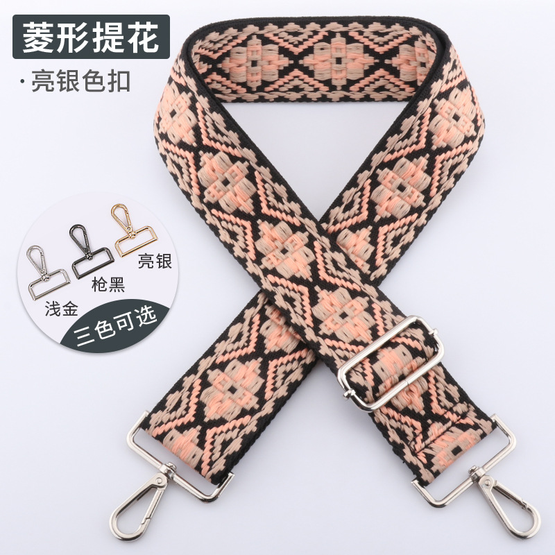 Picture of Cross-Border 5cm Wide Shoulder Strap Bag Strap Crossbody Adjustable Shoulder Strap New Diamond Jacquard Embroider Bag Shoulder Strap in Stock