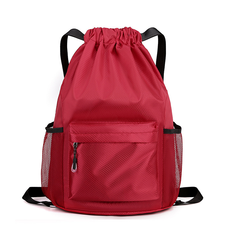 Picture of New Outdoor Mountaineering Backpack for Women Oxford Cloth Simple Pure Color Drawstring Flap Pocket Pants Advertising Printable Logo Backpack