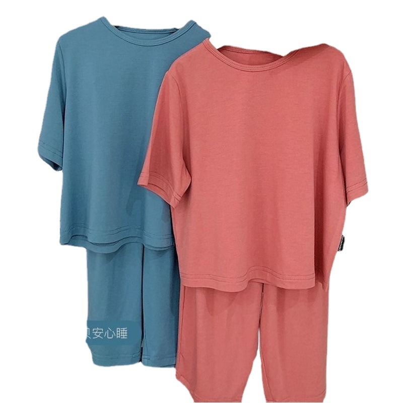 Cotton children's modal air conditioning clothes summer loose thin soft girl boys' baby pajamas homewear