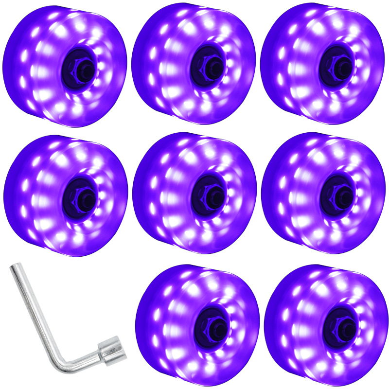 Picture of High Flash Six-light Double Row Roller Skate Luminous Wheel Four-wheel Roller Skate Flash Wheel Skating Rink Indoor Outdoor Wheels