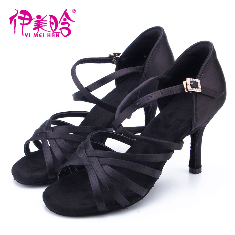 Picture of Yimeihui Silk Professional Soft-Soled Adult Latin Dance Shoes Dance Shoes National Standard Rumba Stiletto High-Heeled Dance Shoes for Women