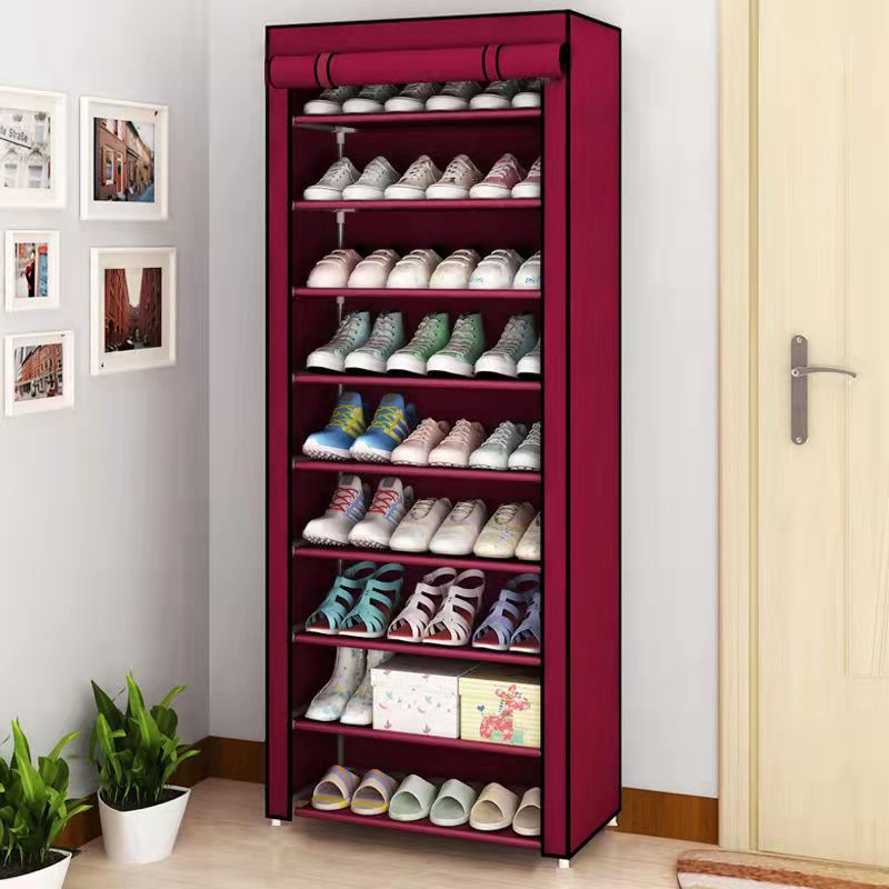 Picture of Simple Shoe Rack Multi-layer Steel Pipe Assembly Dustproof Shoe Cabinet Student Dormitory Home Storage Cabinet Economical Shoe Cabinet Shoe Rack