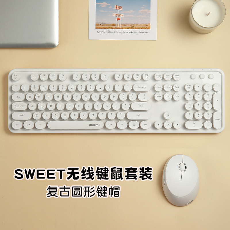 Picture of Ferris hand Sweet keyboard mouse suit Wireless Keyboard mouse mute laptop office 2. 4gusb interface
