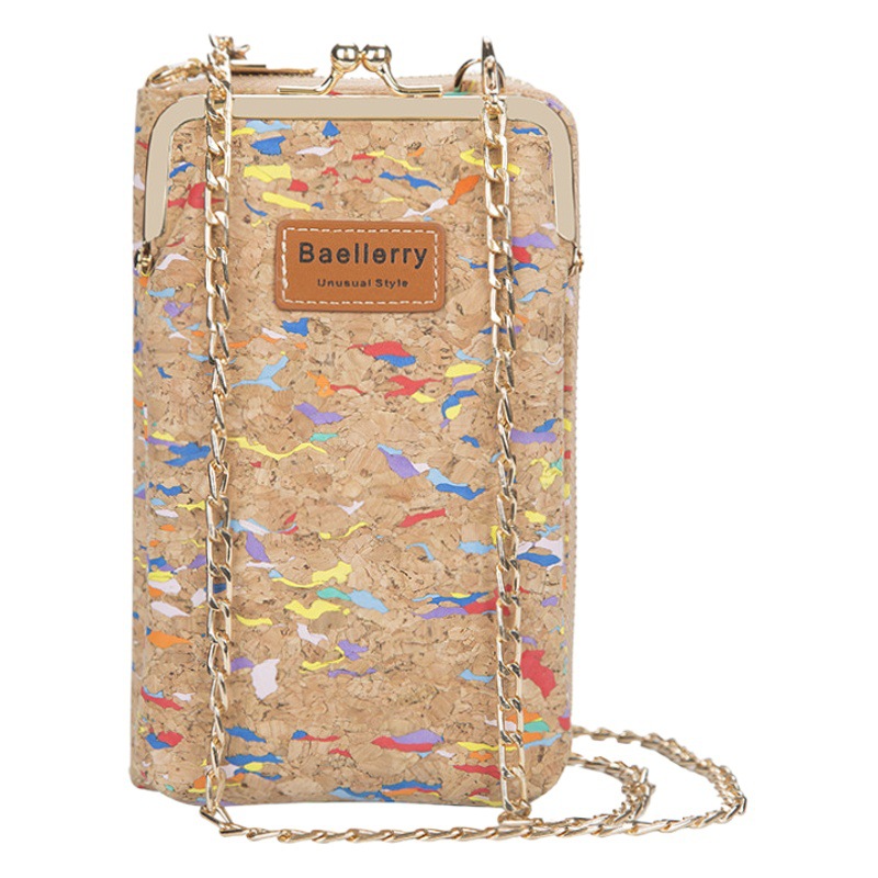 baellerry ladies wallet vertical wood grain mobile phone bag multi card wallet chain shoulder messenger bag wholesale