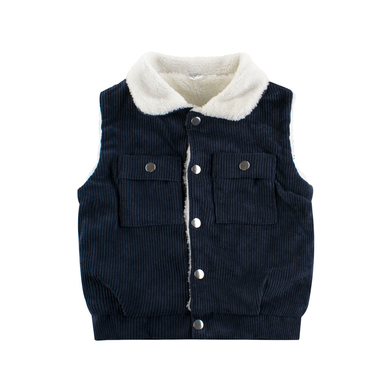 Picture of Spring children's clothing children's vest new 2024 boys lamb fleece fleece-lined baby clothing warm coat