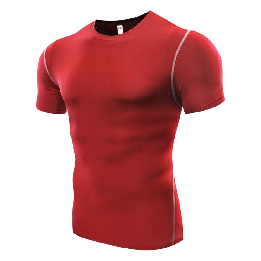 Sports Short Sleeve Men's Quick-Dry T-Shirt Stretch Tight PRO Football Basketball Training Base Clothes Running Fitness Top