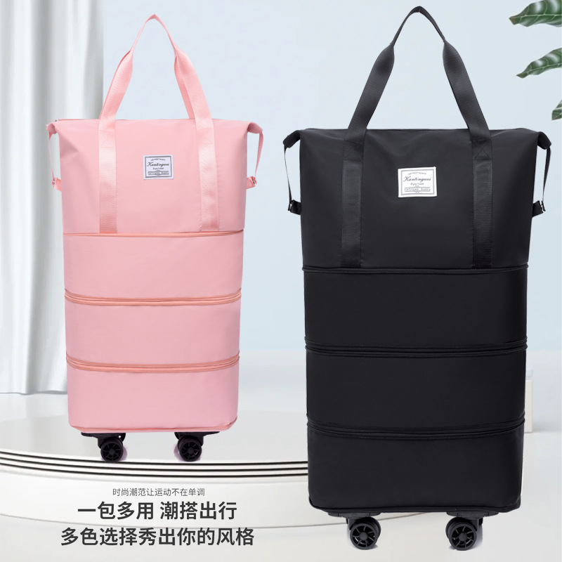 Picture of Large Capacity travel bag double-layer extended universal detachable wheel short trip cover trolley Oxford fitness anti-bag