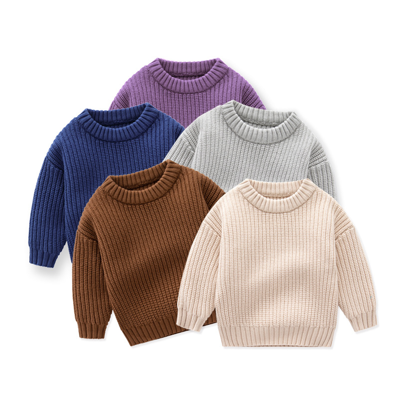 Picture of Baby Knitwear Loose Round Neck Girls and Boys Pullover 2024 Autumn and Winter Baby Knitwear Knitwear Children's Clothing