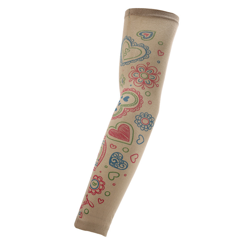 Picture of Outdoor Sleeve Tattoo Sleeve Seamless Men's and Women's Flower Arm Riding Sunscreen Sleeve Tattoo Arm Gifts