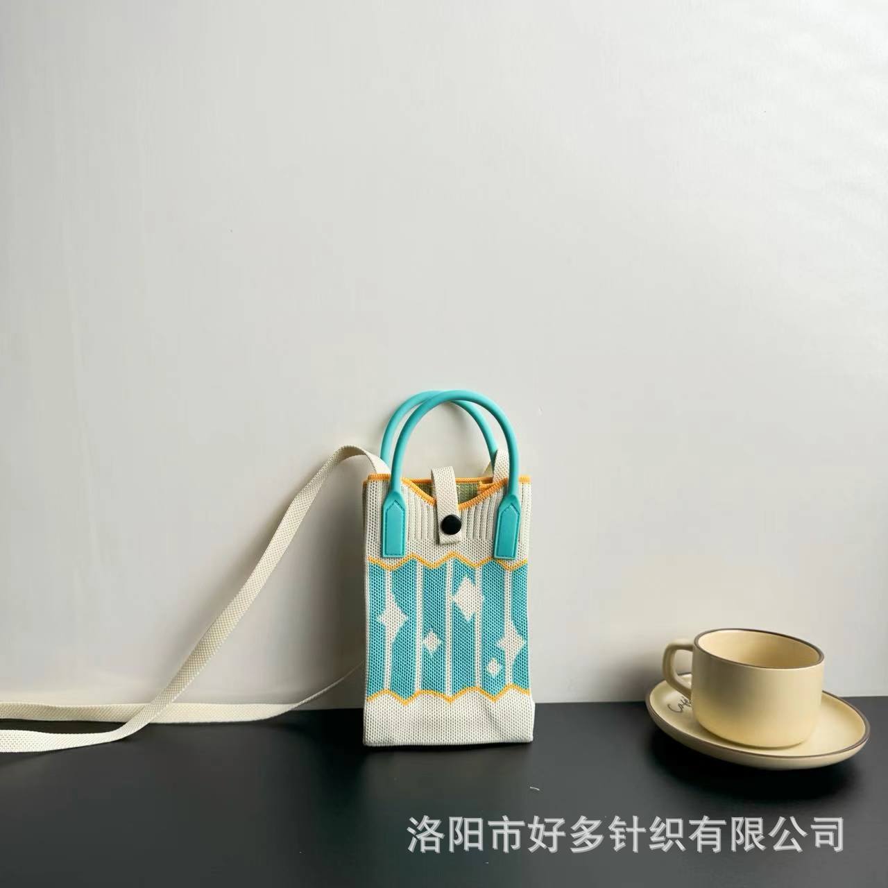 Picture of Advanced Sense Ins Mobile Phone Bag New Cartoon Knitted Bag Dopamine Niche All-match Crossbody Shoulder Bag Handbag