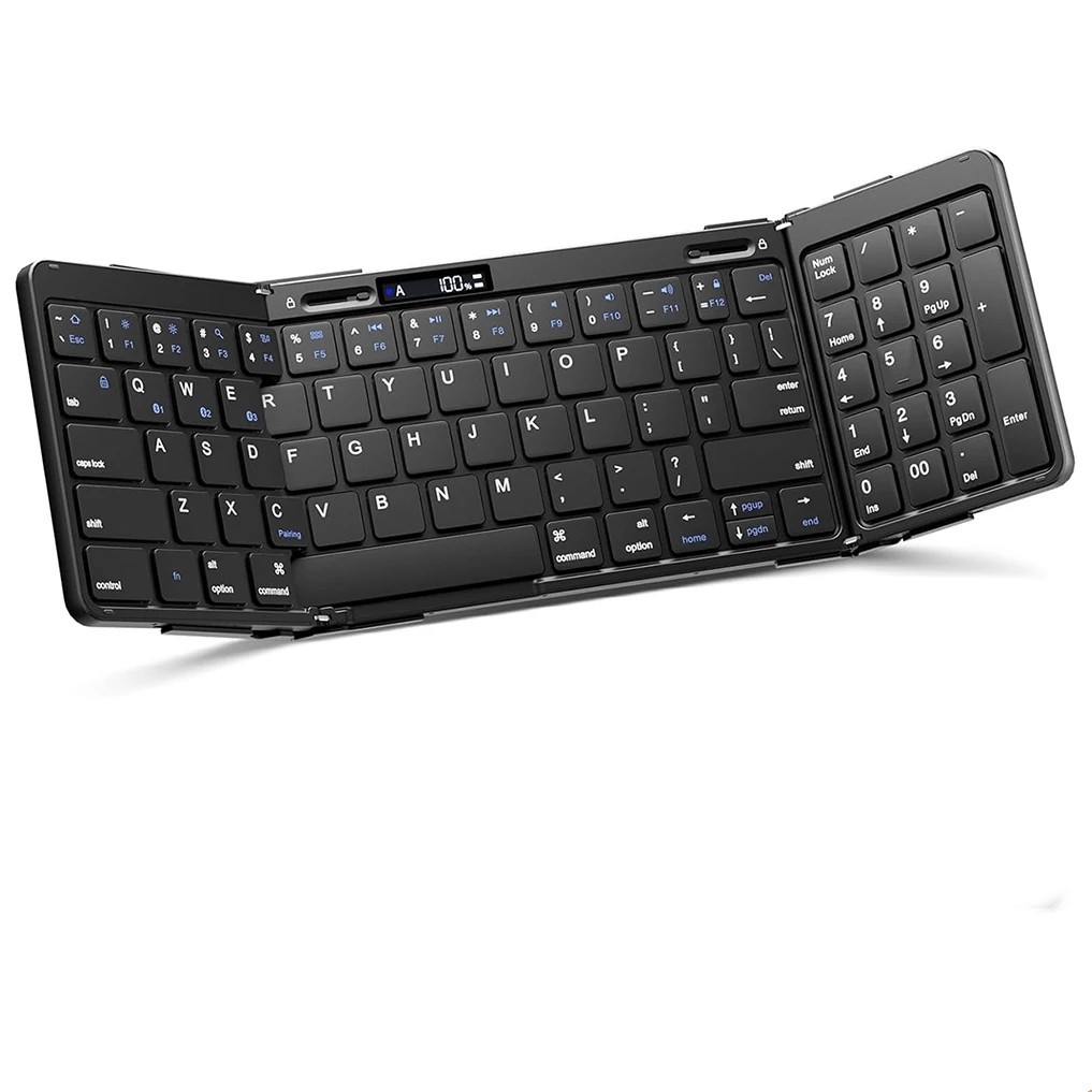 Picture of New Product 70% off Bluetooth Touch & Numeric Keyboard Battery Screen Display Aluminum Alloy Bluetooth Keyboard Silent Office