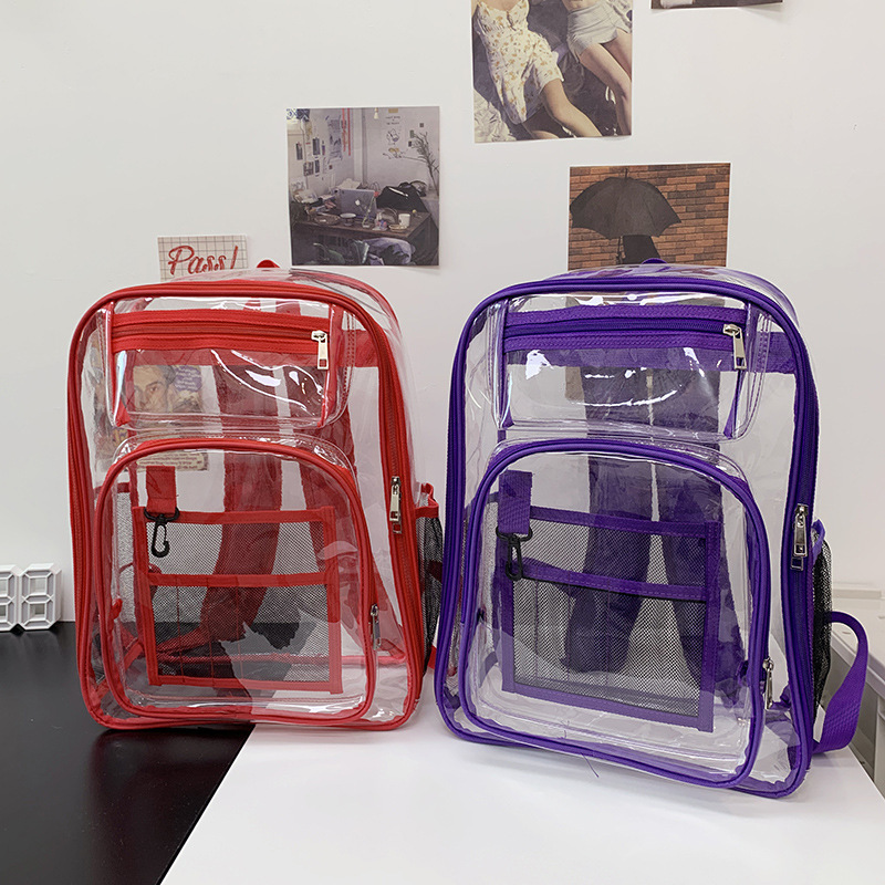Picture of Cross-border explosions transparent backpack Amazon wholesale export waterproof PVC bag large capacity [selling]]