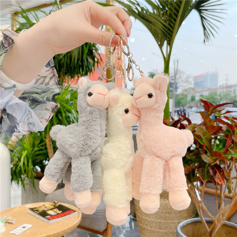 Cross-border net red cute alpaca pendant cute doll plush toy mini doll bag hanging buckle women's wholesale