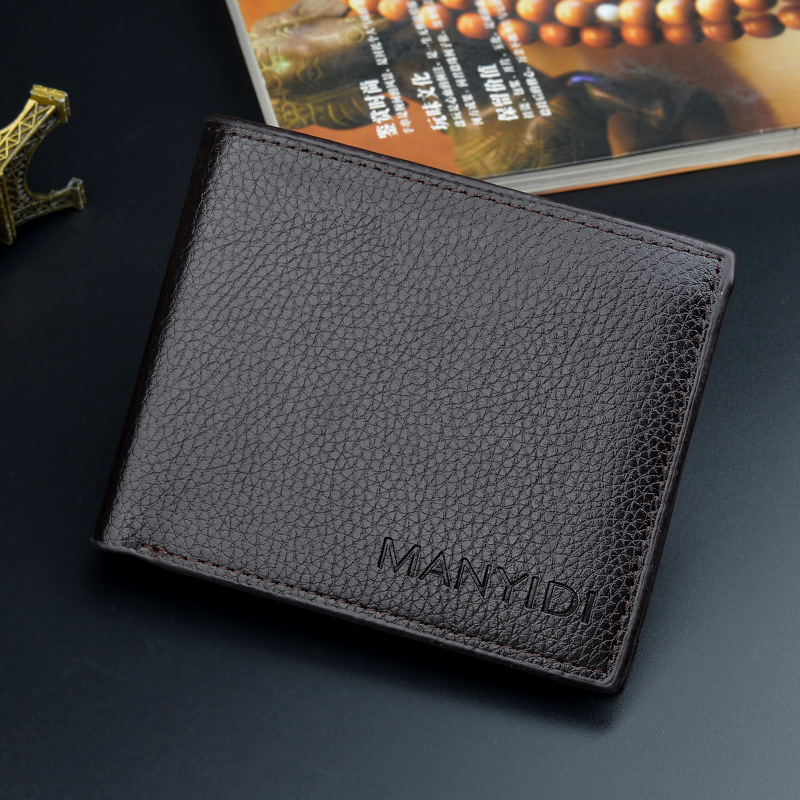 Picture of New wallet short men's driver's license thin wallet 30% discount horizontal business casual litchi pattern retro soft wallet