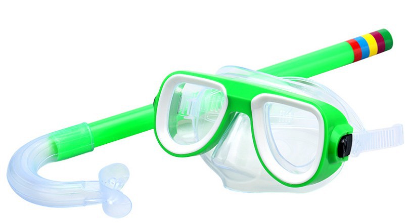 Picture of Snorkeling children's diving goggles + suction pipe set new material PVC material 0326 diving goggles set