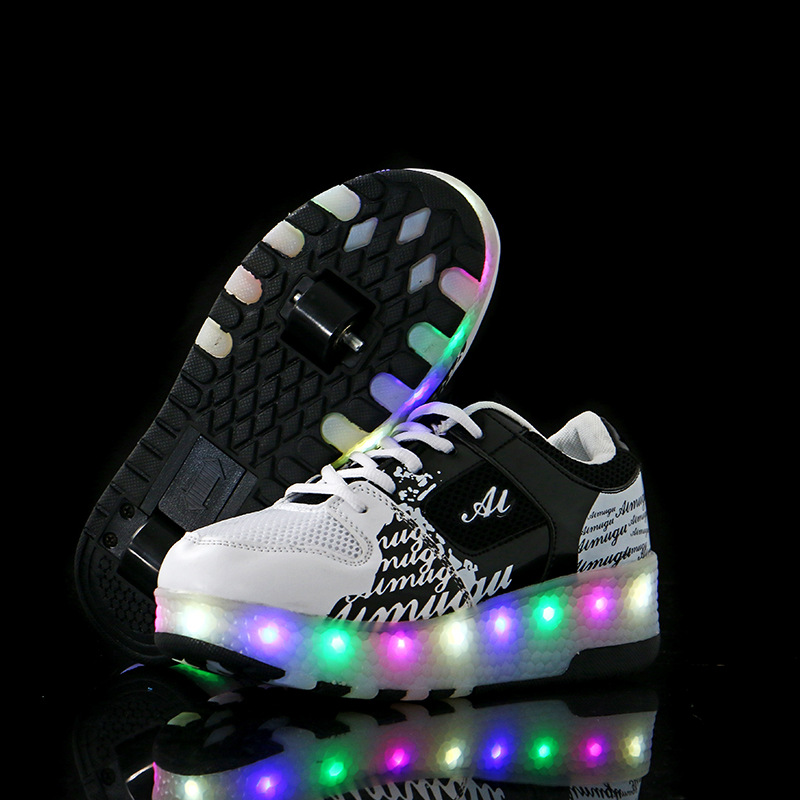 Picture of Shoes Supply Mesh Luminous Shoes Lights Shoes Children's Two-Wheel Heep Shoes Trend Skating Skate Shoes for Teenagers