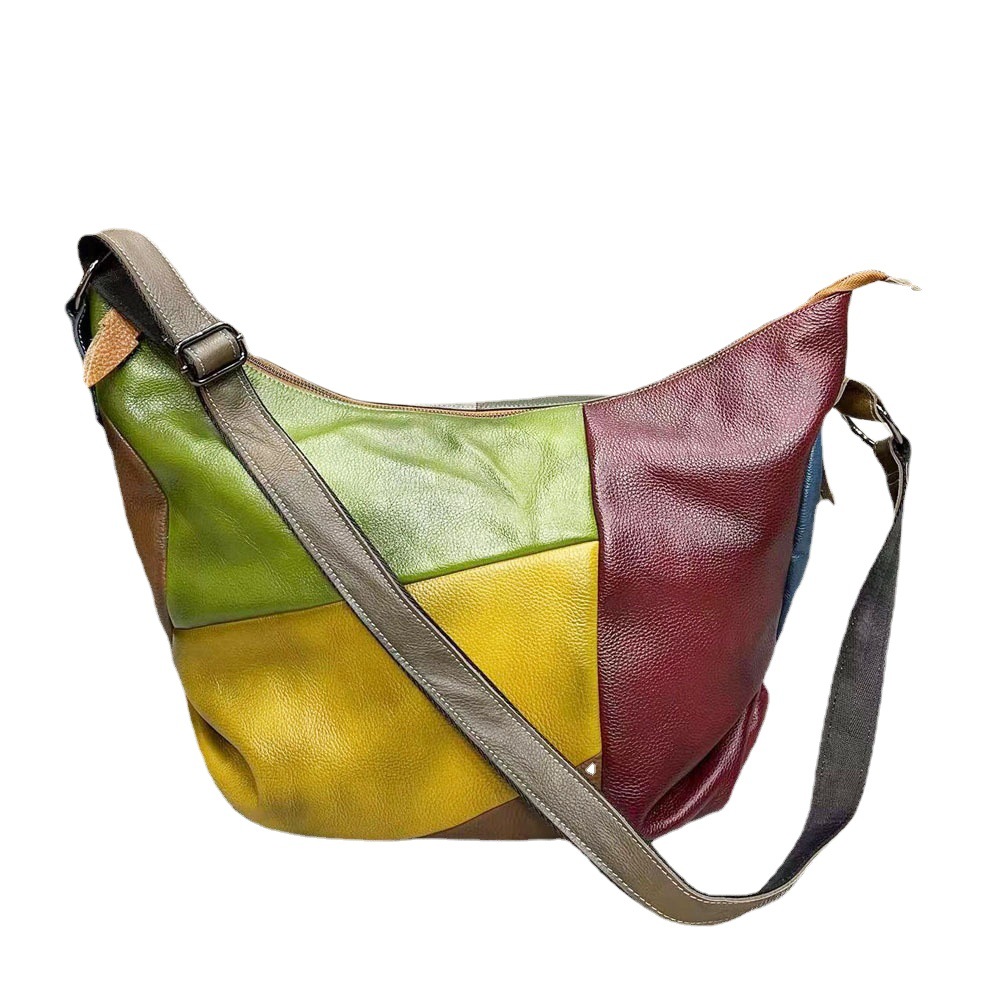 Cross-border ladies bag cowhide shoulder messenger bag large Guangzhou fashion leather ladies bag a generation of hair