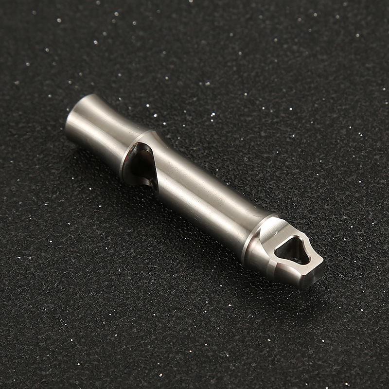 Picture of Creative outdoor mini metal titanium alloy whistle high frequency sound whistle camping lanyard titanium whistle pure titanium survival whistle