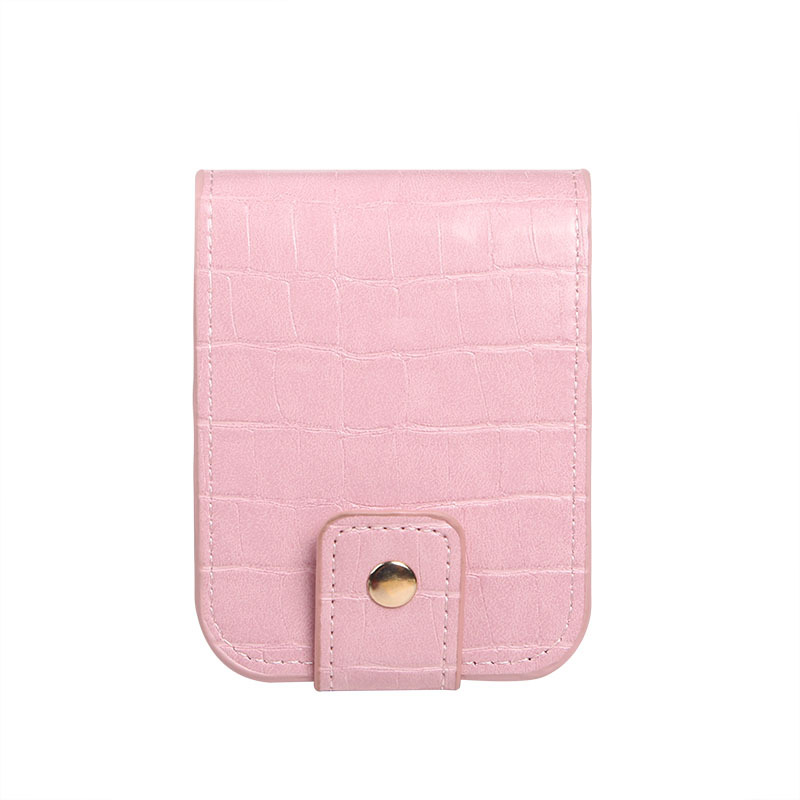 Picture of Casual Pu Leather Crocodile Pattern Korean Lipstick Bag Storage Small Portable Makeup Lipstick Bag with Mirror