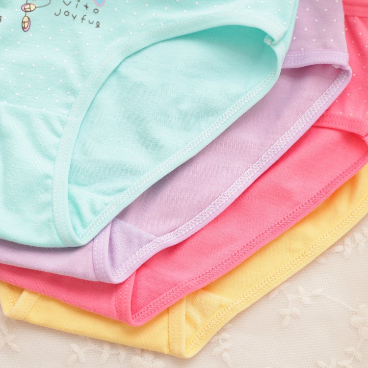 Picture of New candy color 95% cotton children's underwear girls briefs cartoon printed children's underwear wholesale