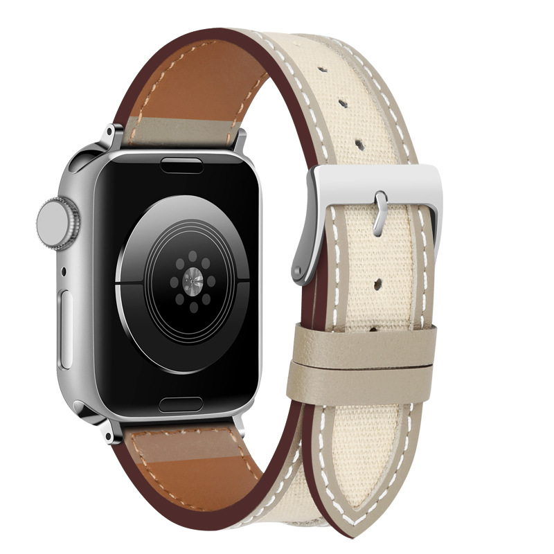 Picture of Spot Suitable for Apple Watch Genuine Leather Strap Apple Iwatch987654Se Contrasting Color Fashion Wristband