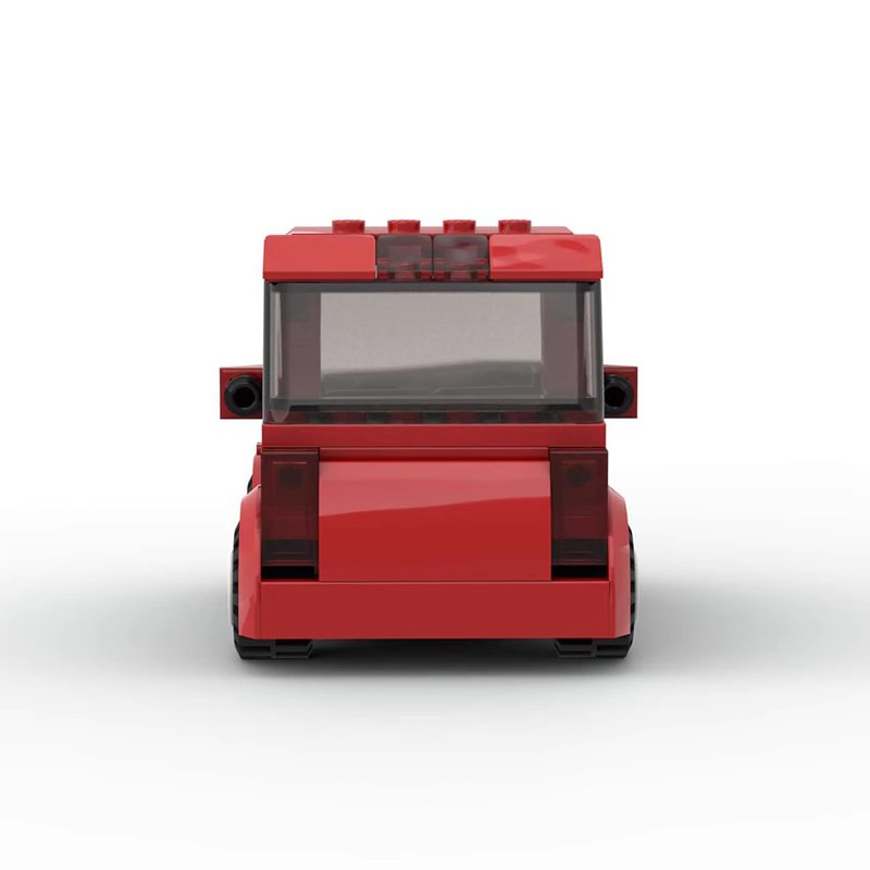Picture of Red super cute small car MOC compatible with Lego building blocks domestic small particles suit car creative assembling gift