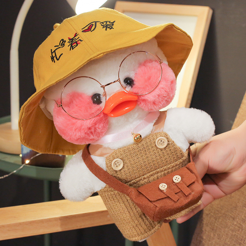 Picture of White ins Cyber Celebrity Hyaluronic Acid Duck Little Yellow Duck Plush Toy Hand Warming Pillow Doll Birthday Gift