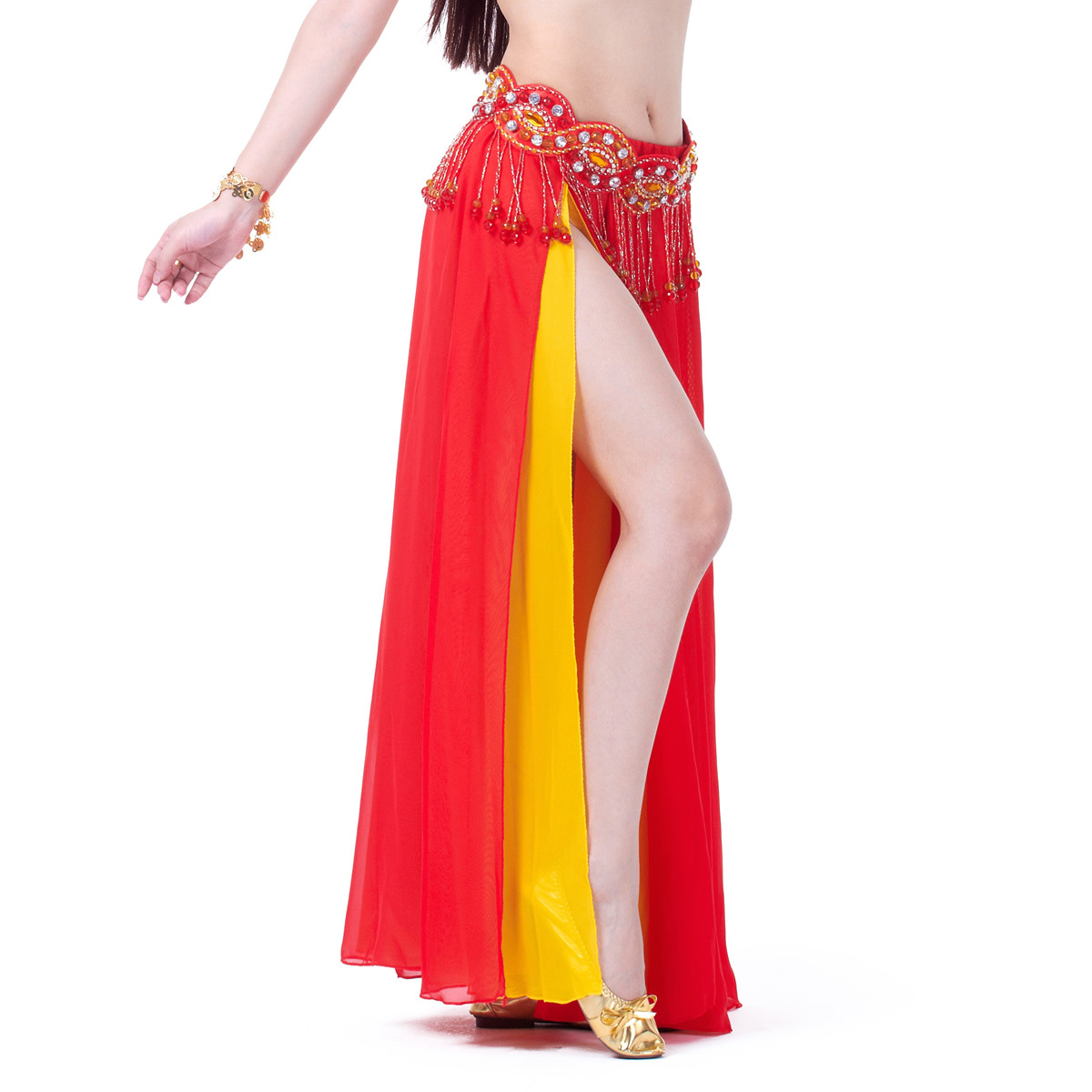 Picture of Double Split Chiffon Dress Belly Dance Sexy Dress Dance Dress Belly Dance Stage Performance Dress