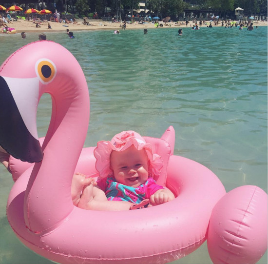 Picture of 1 piece generation hair White Swan Flamingo seat inflatable swimming buoy children life buoy double air nozzle Mount watermelon Pang
