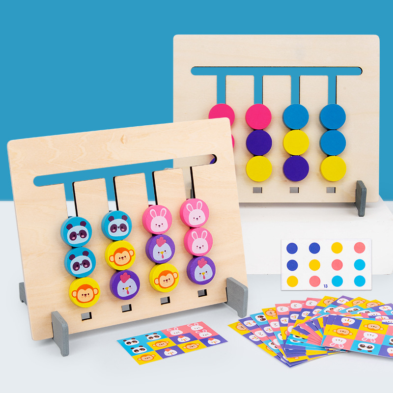 Picture of Children's educational toys four-color fruit logic game double-sided wooden Montessori enlightenment kindergarten teaching aids