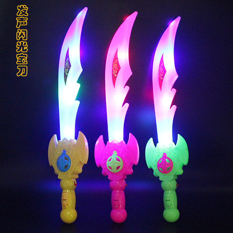 Luminous Flash Music Sword 38cm Induction Sound Sword Boys and Girls Autumn and Winter Night Market Street Stall Hot Selling Toys
