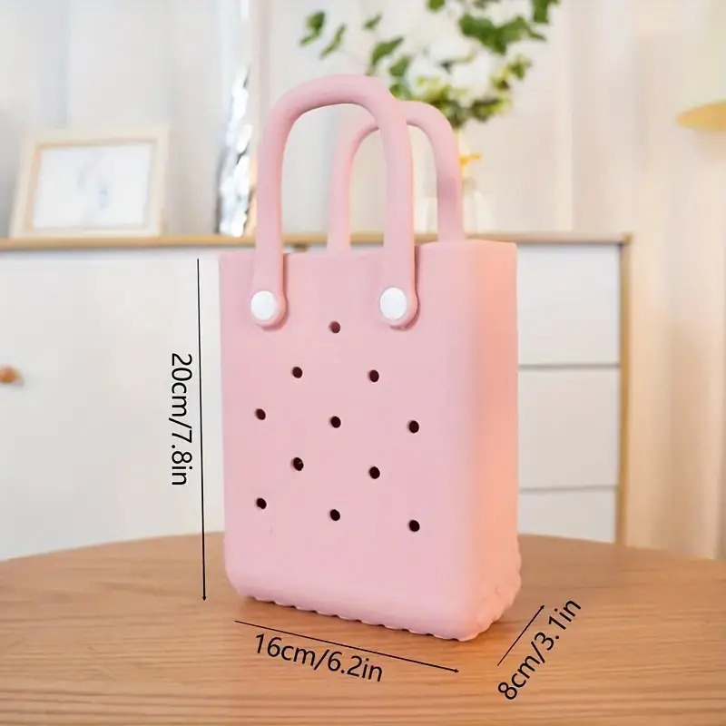 Picture of Fashion candy square small size waterproof sand-proof cute girl children EVA beach bag with shoes flower DIY