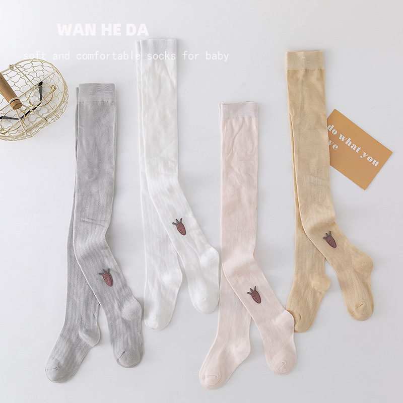 2022 Summer New Girls' Pantyhose Ultra-Thin Leggings Breathable Mesh Socks Cotton Cartoon Anti-Mosquito Pants