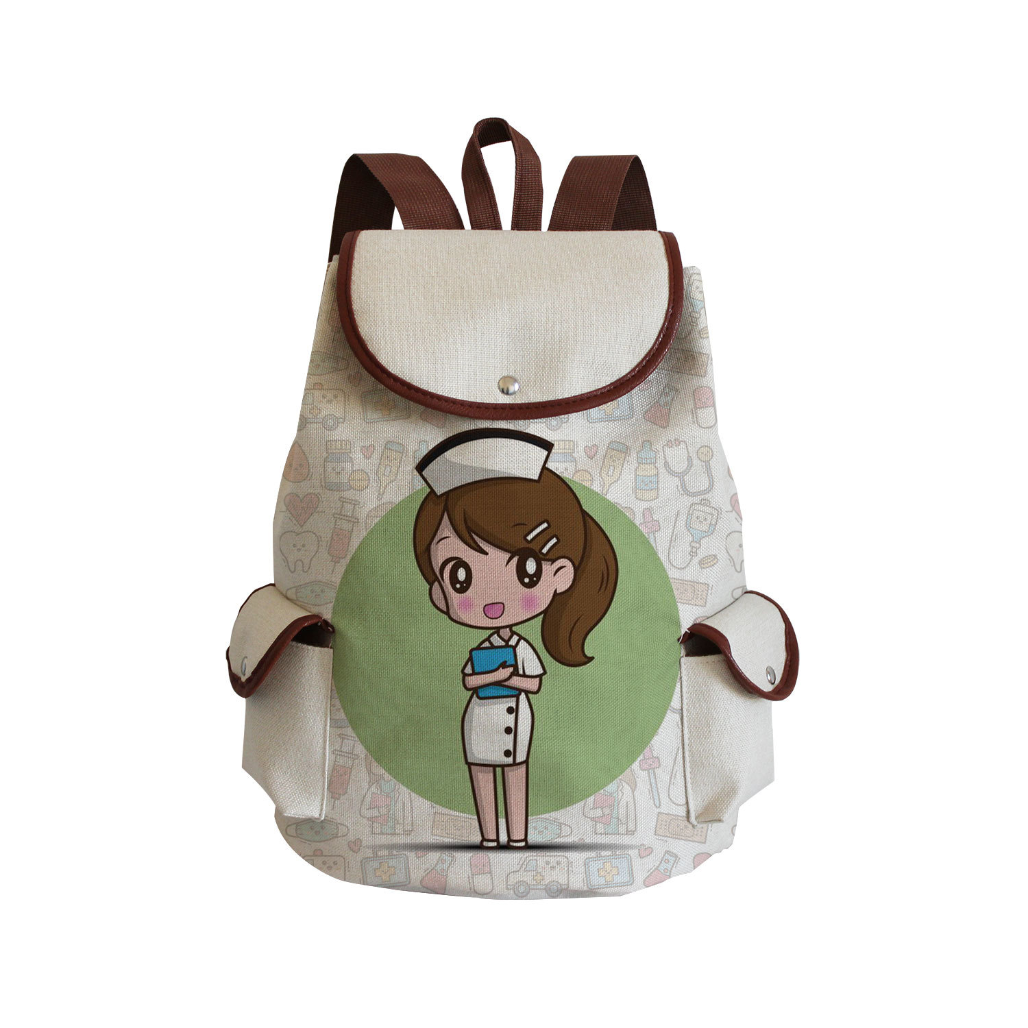 Picture of Cross-border Nurse Printed Backpack Medical Printed Large Capacity Backpack Cartoon Pattern Student Schoolbag Wholesale