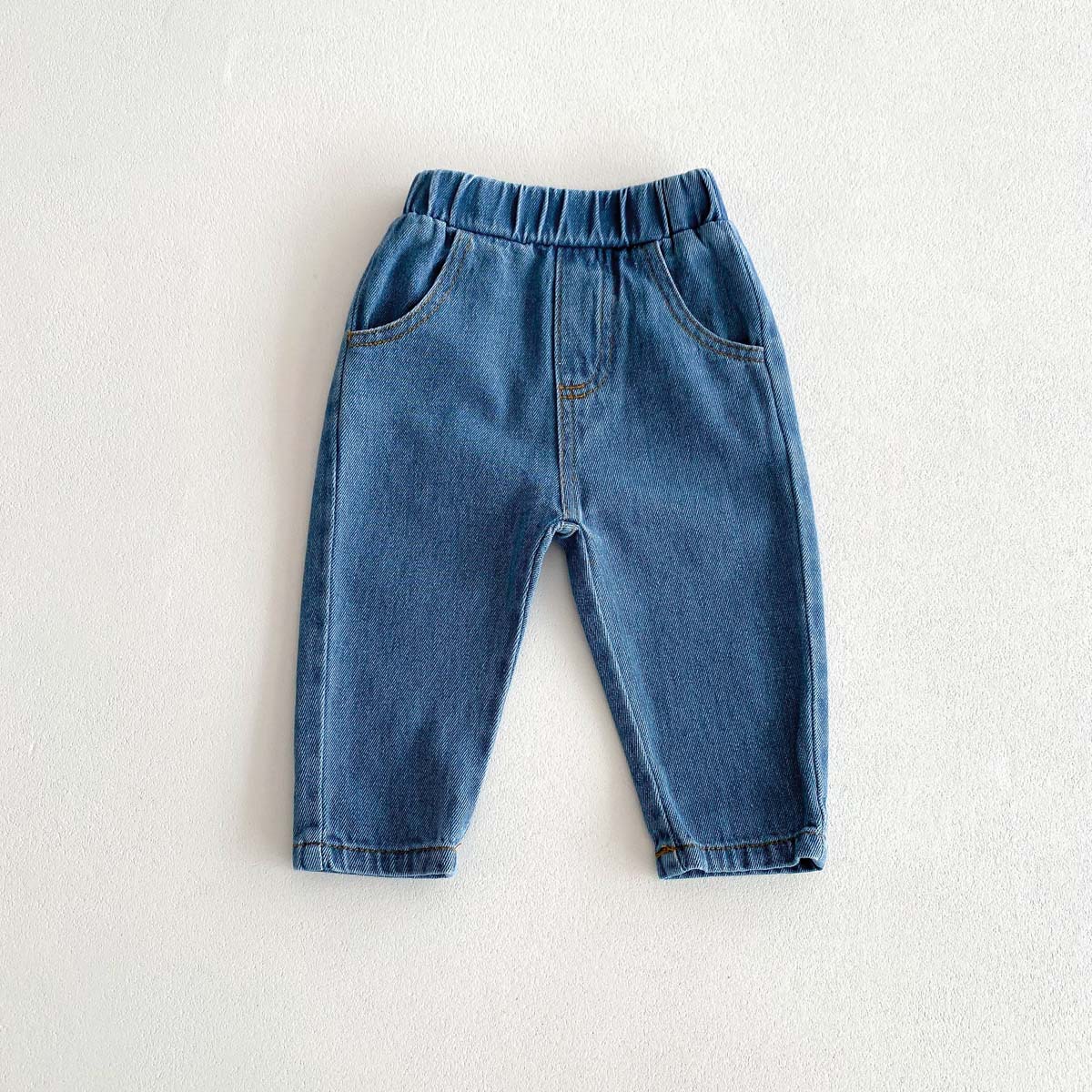 Picture of Children's Pure Color Jeans Baby 0-5 Years Old Korean Style Soft Pants Newborn Boys Simple Autumn Casual Pants