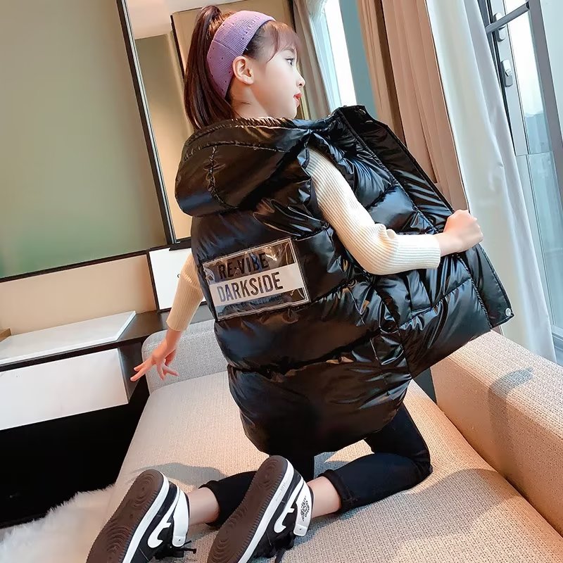 Picture of Girls' down Cotton Vest 2023 New Children's Mid-Length Style Autumn and Winter Korean Style Outerwear Vest Top