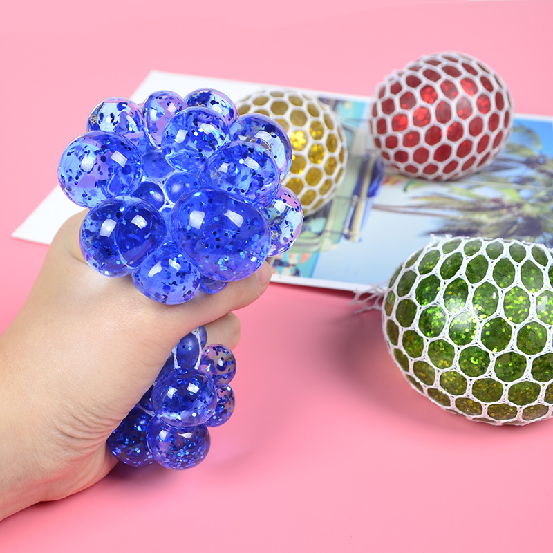 Picture of Creative new color beads fruit double hand pinch squeeze grape Ball Trick Trick decompression toys funny pinch music