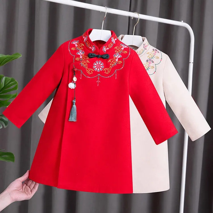 Children's Tang suit Chinese style winter thickened New Year girl's New Year clothes baby girl's New Year clothes girl's Hanfu winter clothes