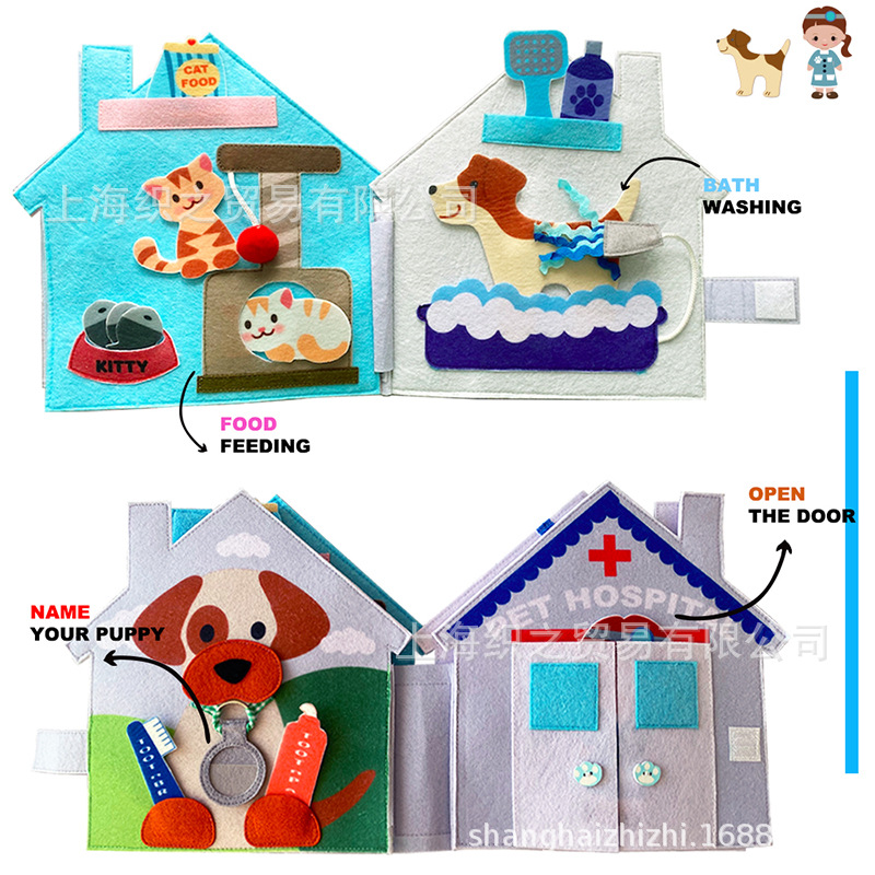Picture of Movebo Cross-Border Kidsren's Cloth Book Pet Hospital Baby Early Education Educational Felt Toy