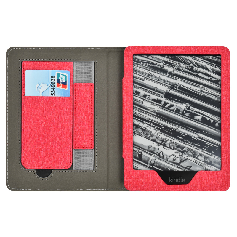 Picture of Suitable for Kindle Paperwhite65 Linen Texture Stand Protective Cover 2024 Youth Version 6inch Protective Cover