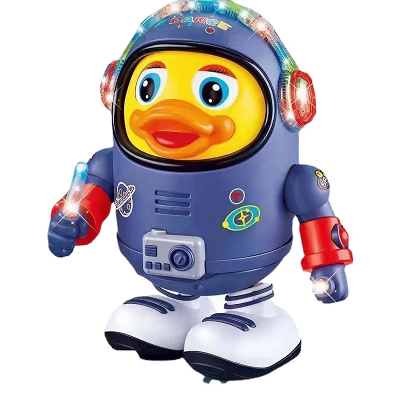 Douyin's Same Electric Singing, Dancing, Music, Lighting, Space Duck, Left and Right Walking, Toy for Boys and Girls Aged 1-2-3