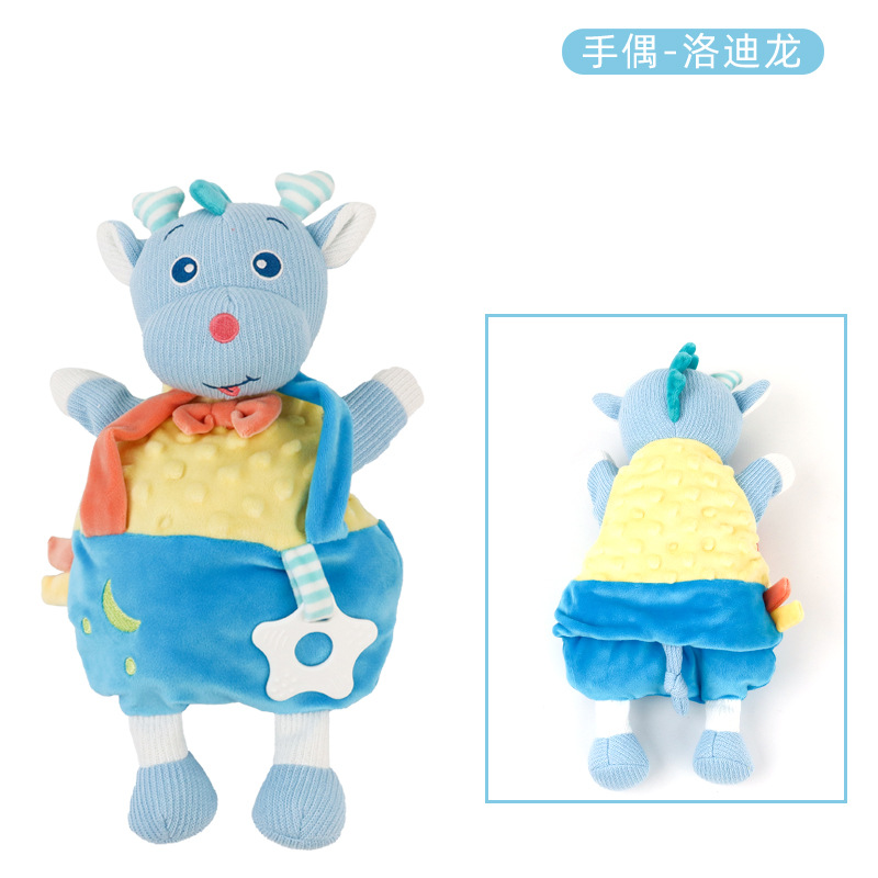 Picture of Baby comfort towel bean label can be imported to coax sleep doll baby early education to comfort doll cartoon doll wholesale