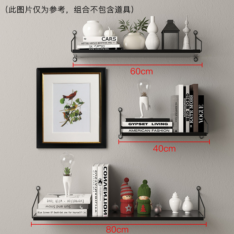 Picture of Punch-free Wall Storage Rack Bedside Projector Laminated Board Wall Hanging Board Living Room Wall Hanging Board