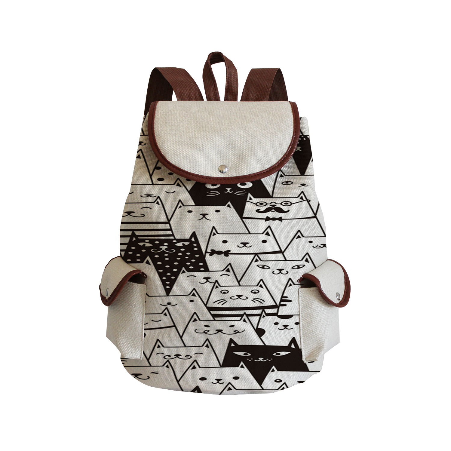 Picture of 2022 Cartoon Cute Backpack New Student Schoolbag Fashion Cat Group Printed Travel Backpack to Set