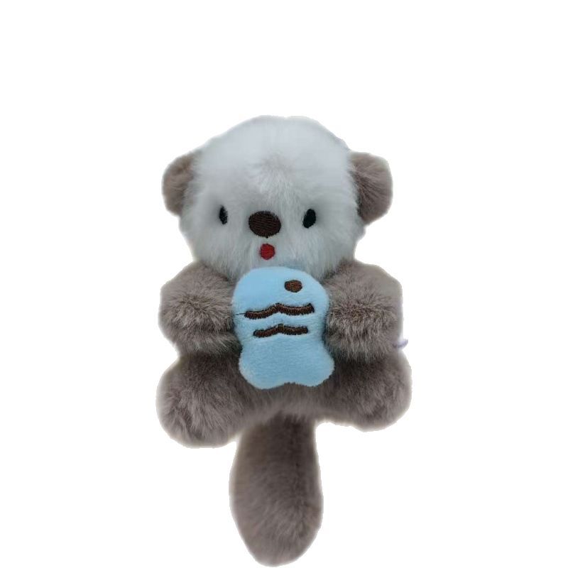 Picture of Trendy Cute Sea Otter Plush Toy Doll Wholesale Fish Cat Figurine Bag Charm Doll Keychain